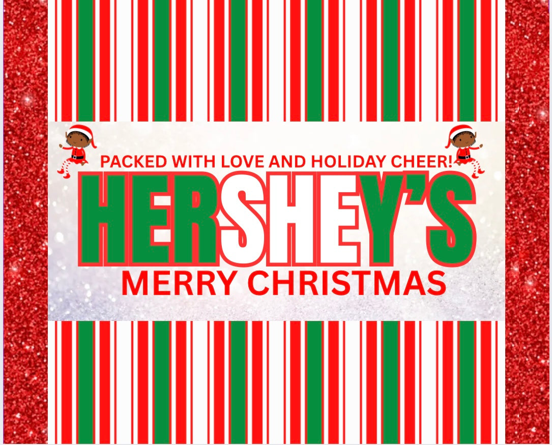 Christmas Party Favor Bundle – Instant Download (Chip Bag, Water Bottle Label & Hershey Wrapper)