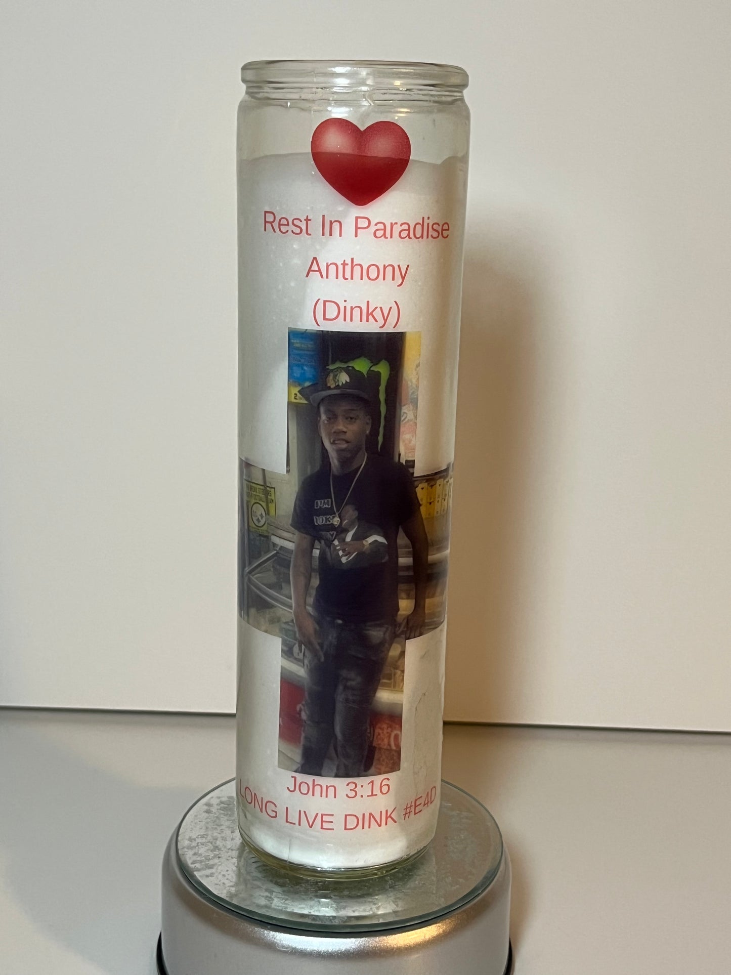 Cylinder Glass Memory Photo Candle