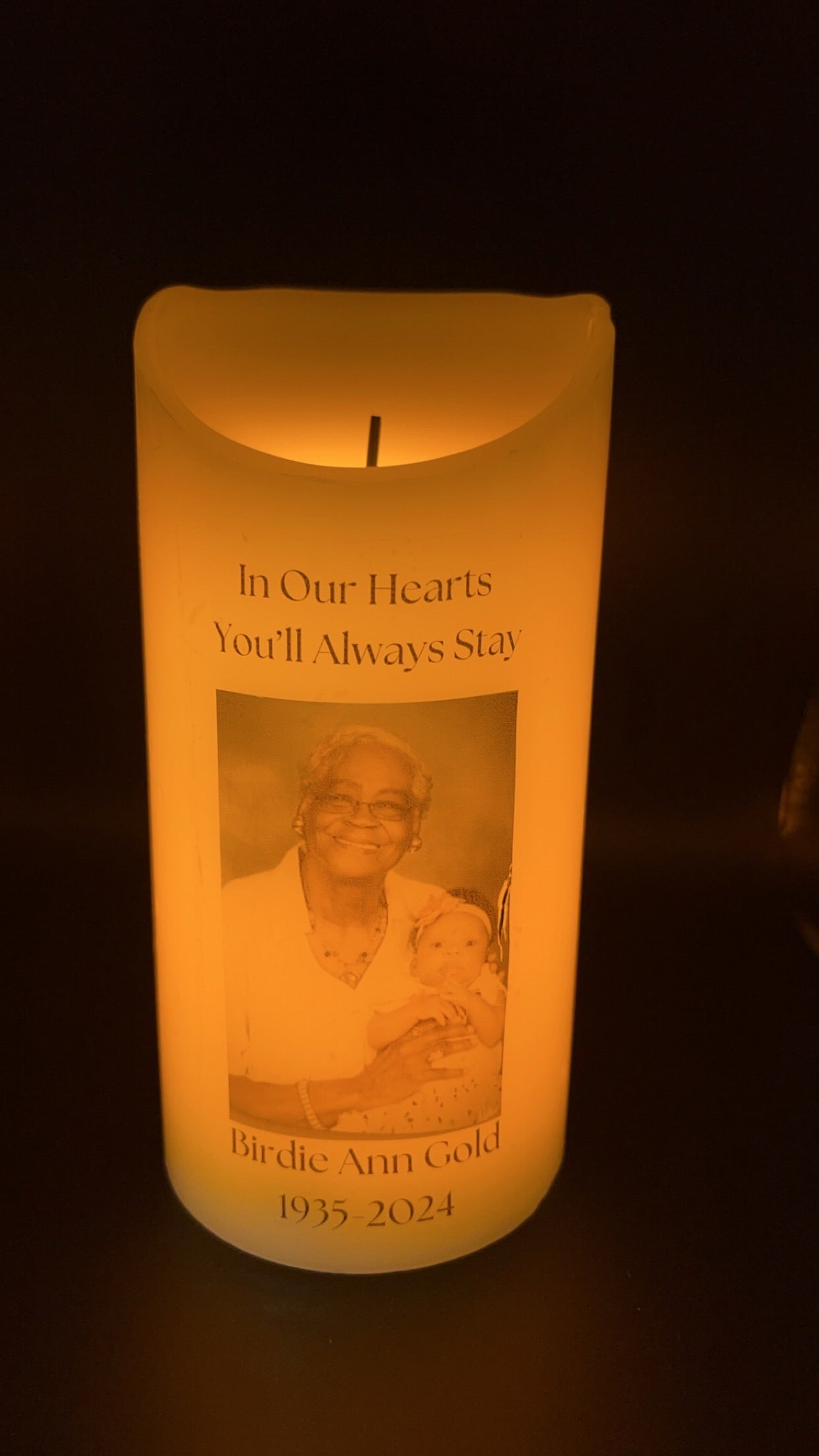 Personalized LED Memory Photo Candle – Custom Keepsake Gift